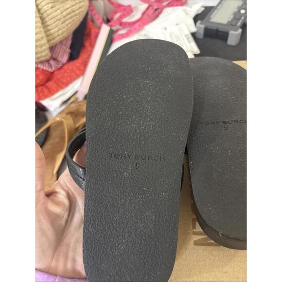 Tory Burch Miller Cloud Leather Sandal BLACK US 5 AUTHENTIC - Picture 10 of 16